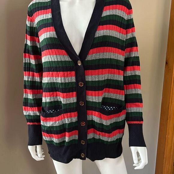 Anthropologie Moth Jamison Striped Cardigan Sweater Large - Picture 4 of 5